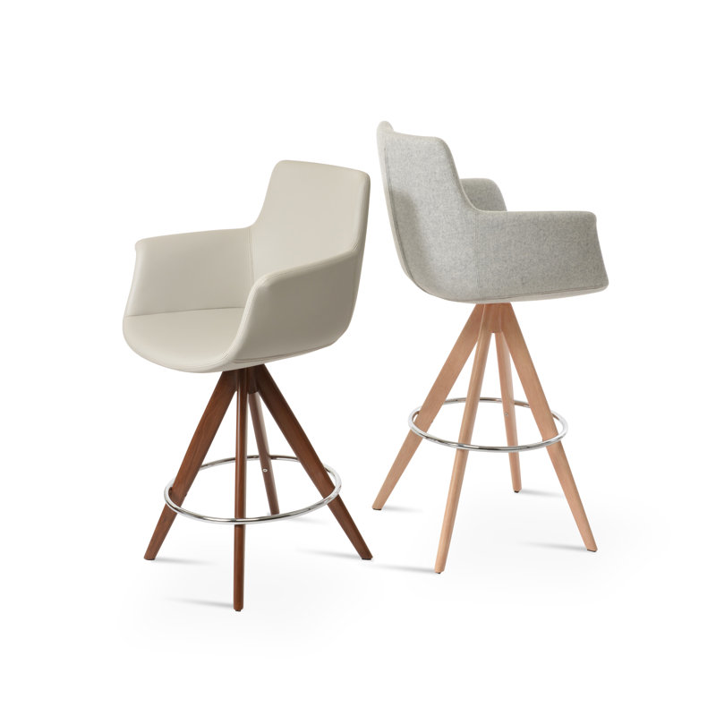 Tabouret Bottega Pyramid, Naturel, Blanc