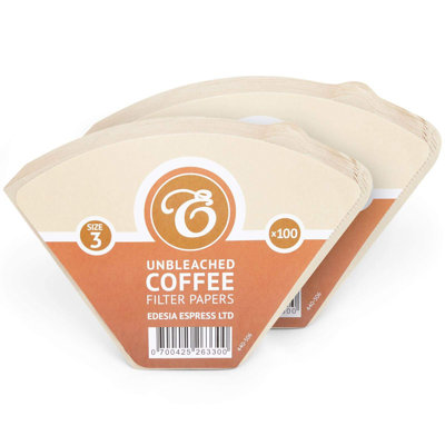 200 Size 3 Brown Coffee Filter Paper Cones – Commercial Use