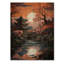 «Japon Art Shrine at Twilight II», reproduction sur bois sans cadre-170929710