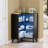 L-shaped Corner Display Case With Tempered Glass Doors, Led Lighted Curio Cabinet With Adjustable Shelves For Collectibles 