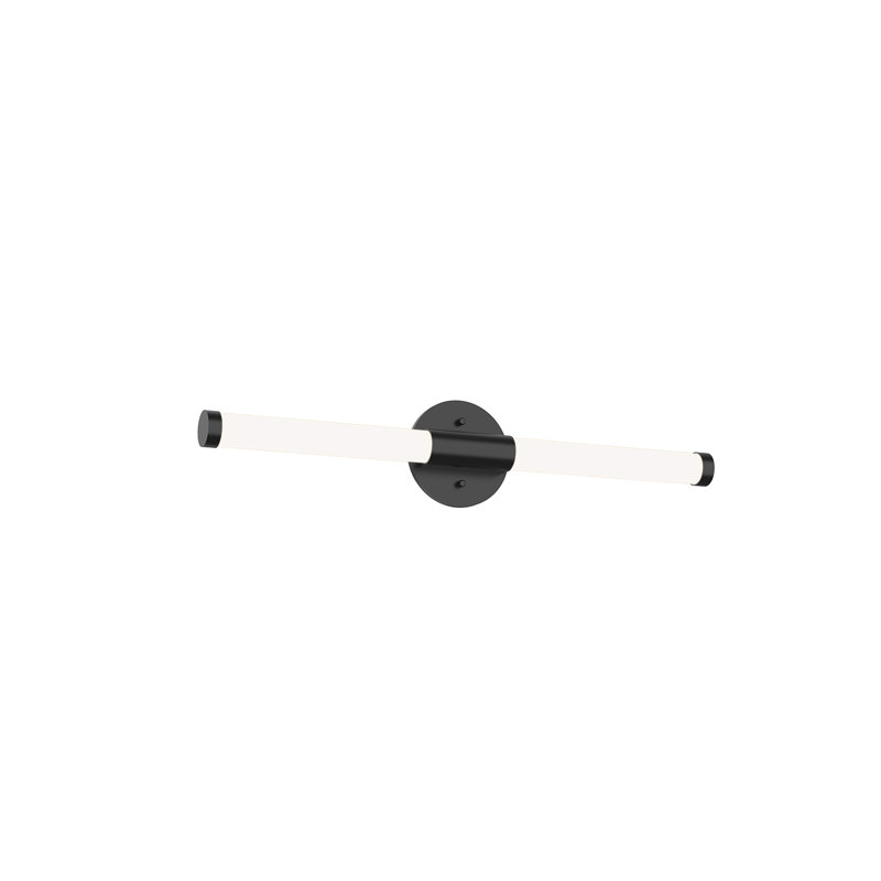 Barre d'éclairage de salle de bain à 1 lumière DEL Akari, Noir, H 4,75 po x l 23,75 po x P 2 po