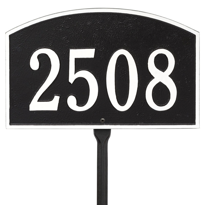 Plaque d'adresse pour pelouse Legacy, Noir / Blanc, Oui