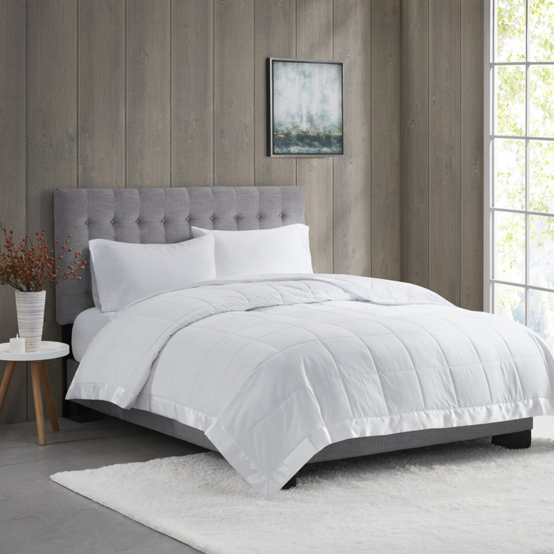 Luxurious Twin Satin-Trimmed Microfiber Down Alternative Blanket