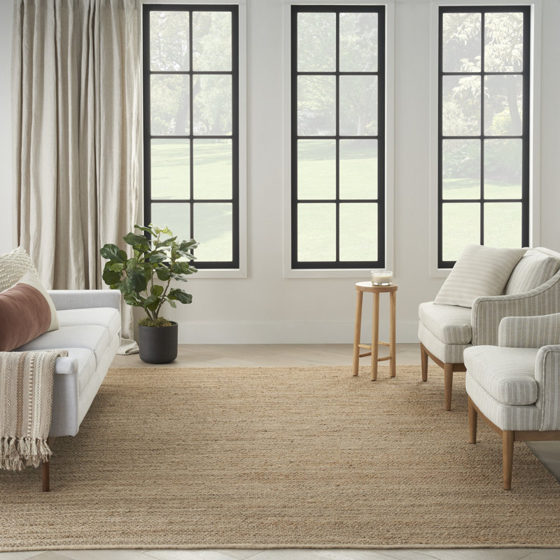 Gerri Solid Color Flatweave Area Rug, Rectangle 7' x 10', Tan