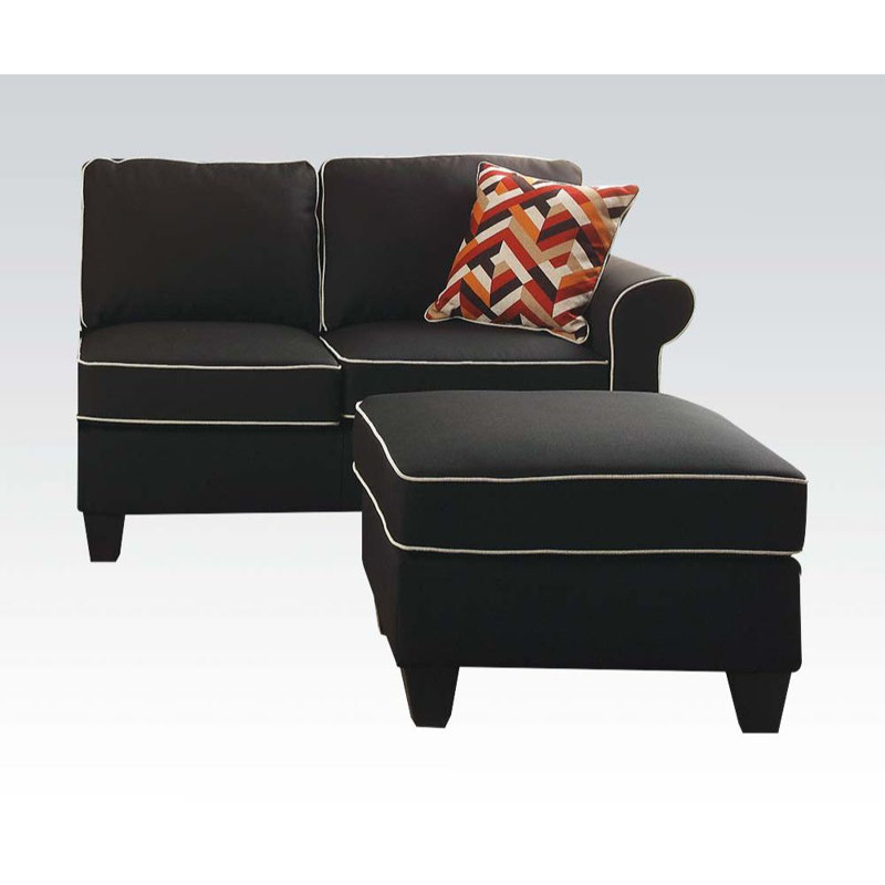 Causeuse Renatta, Tissu noir