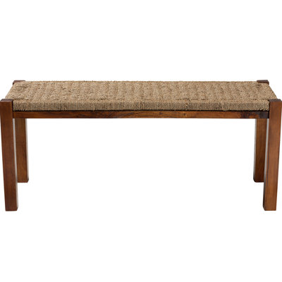 Banc en bois d'acajou naturel Mid-Century