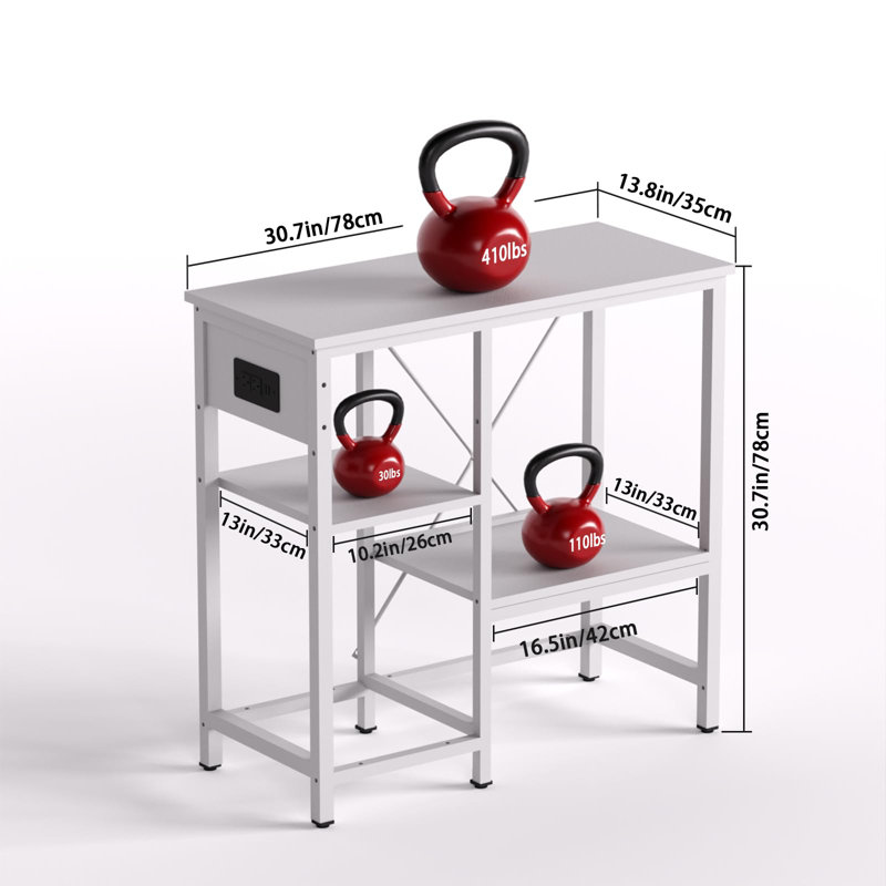 Support d'aquarium 20 à 29 gallons avec station de charge, Blanc