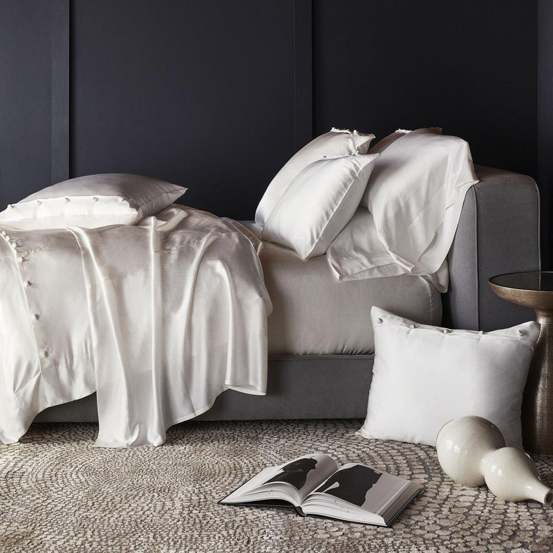 Charmeuse Duvet Cover, King Duvet Cover, White