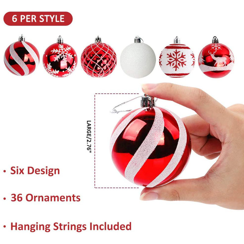 Ensemble d'ornements en boule 36 pièces