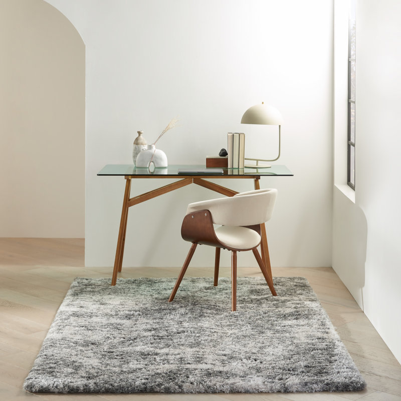 Tapis gris anthracite à poils longs Dreamy, Rectangle 6 pi 7 po x 9 pi 2 po