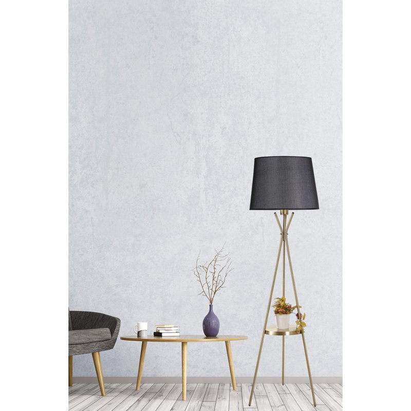 Luro Elegant Black Floor Lamp with Metal Body, 64.9 in Tall | Fabric Cap (11.8 in Diameter) | On/Off Switch on Cable | E27 Socket, Max 60W | Modern Design for Living Room, Bedroom & Office Lighting Solutions