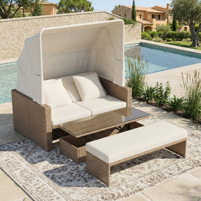 136cm Wide Straight Steel Patio Daybed