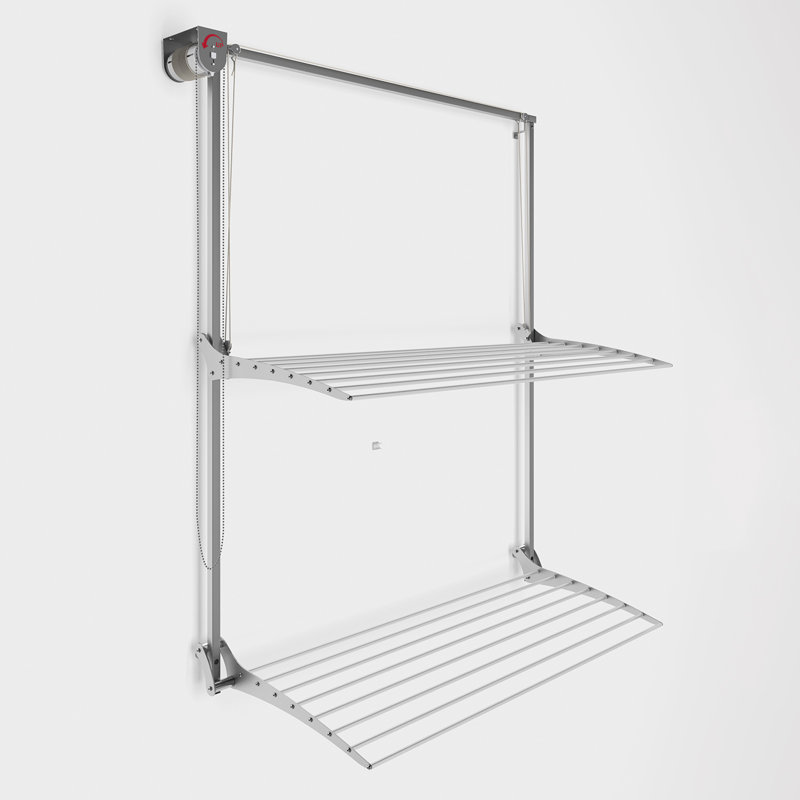 Steel Foldable Wall-Mounted Drying Rack, 100cm H x 38cm W x 52cm D