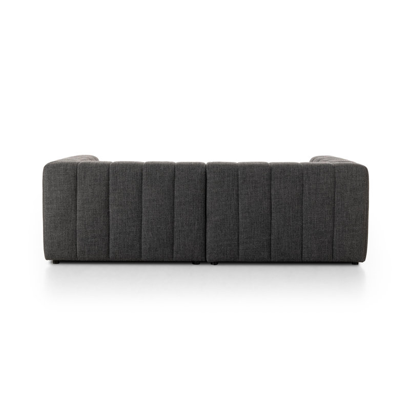 Langham Chaise Sectional, Saxon Charcoal Polyester, Left Hand Facing