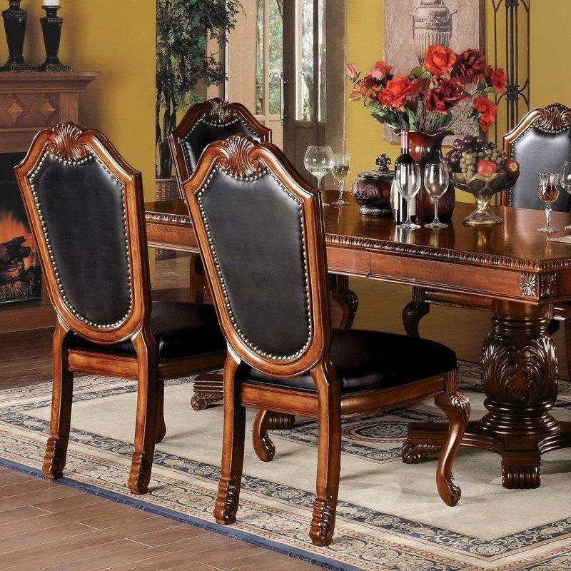9-ps Formal Dining Table Set Kitchen Furniture Set Include 1 Extendable Dining Table, 6 Side Chairs And 2 Arm Chairs, Set For 8 Persons