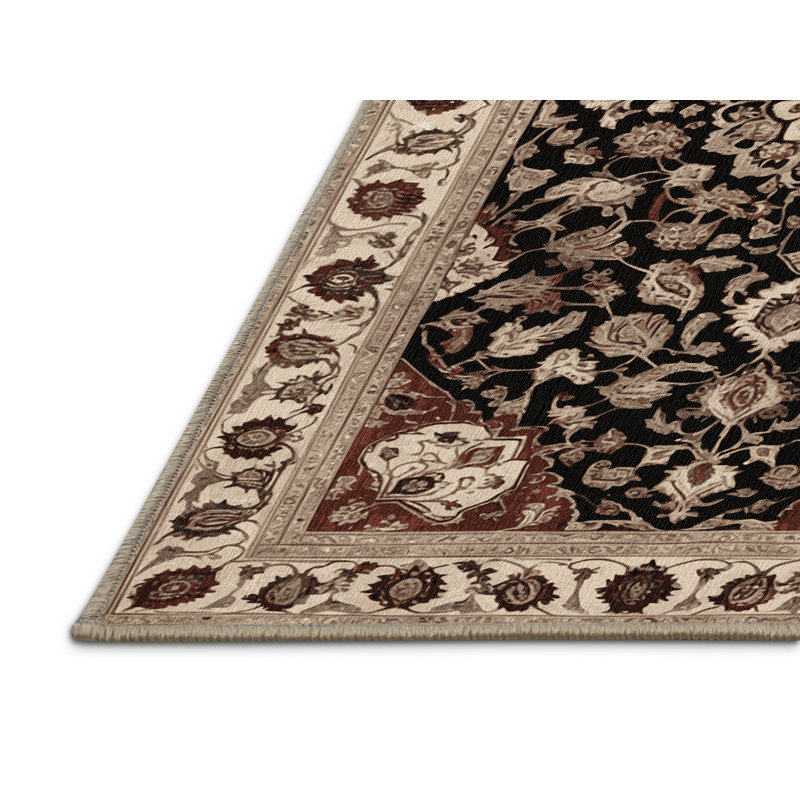 Machine Washable Persian Beige Area Rug, Runner 2' x 4'