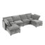 Grand canapé modulaire double en forme de U moderne à double couche-800227683