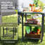 Support de four supérieur en acier inoxydable avec table d'appoint pliable