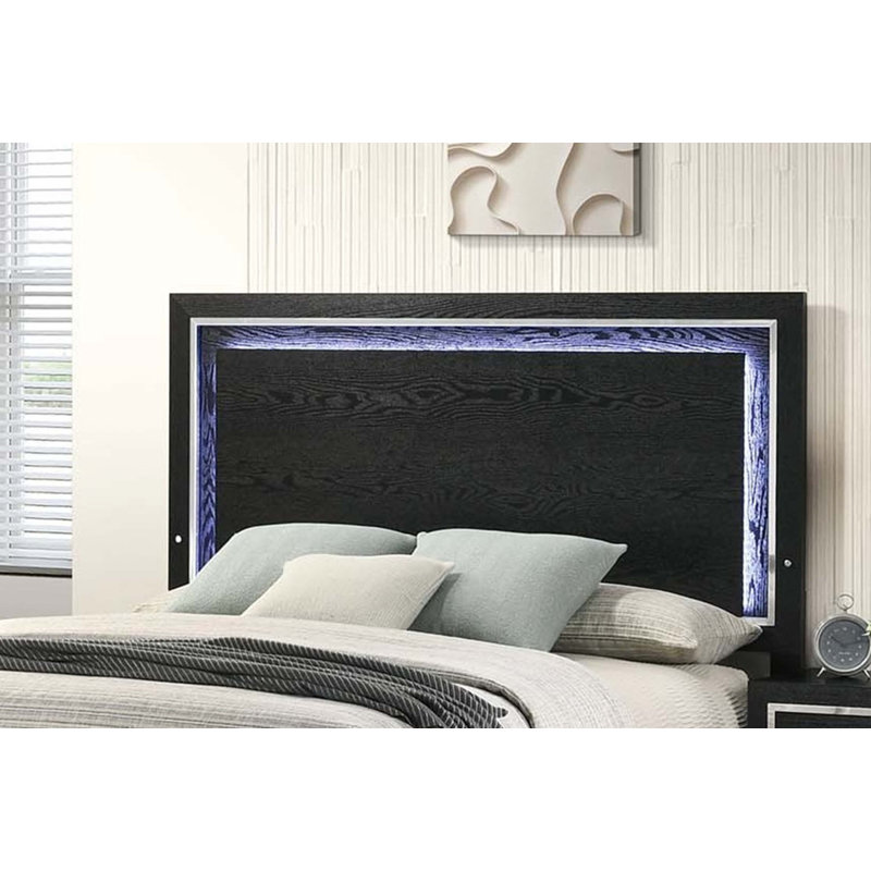 Grand lit de style moderne avec lumières DEL à densité moyenne