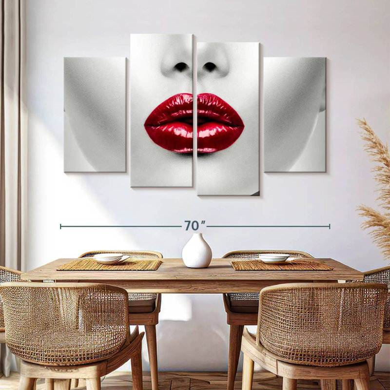 Shuttleworth Plump Red Lips, 42" H x 68" W