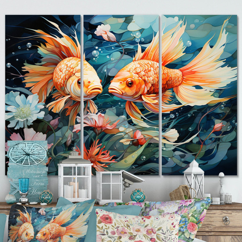 Ensemble de décoration murale pêche en eau fantaisiste I - animaux