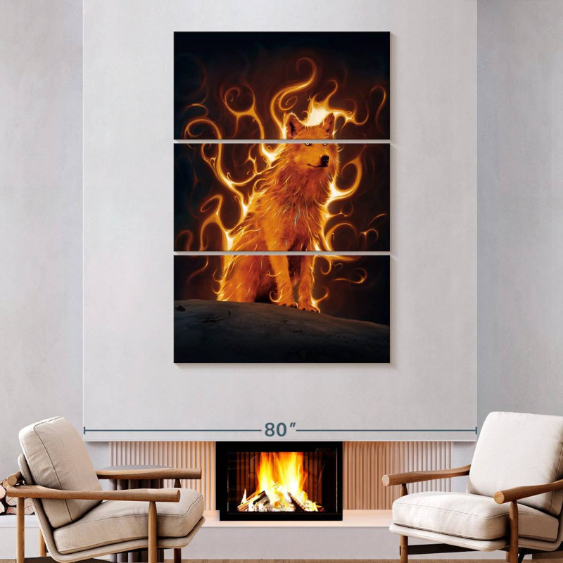 Brampt Phoenix Wolf, 74" H x 48" W