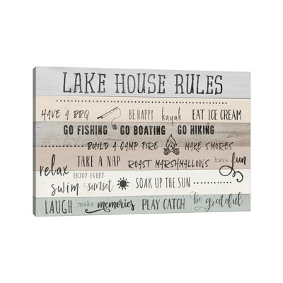 Lake House Rules - Print on Canvas