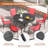 Outdoor Patio Dining Set - 47'' Round Table with Umbrella Hole + 6 Stackable Chairs-2083876189