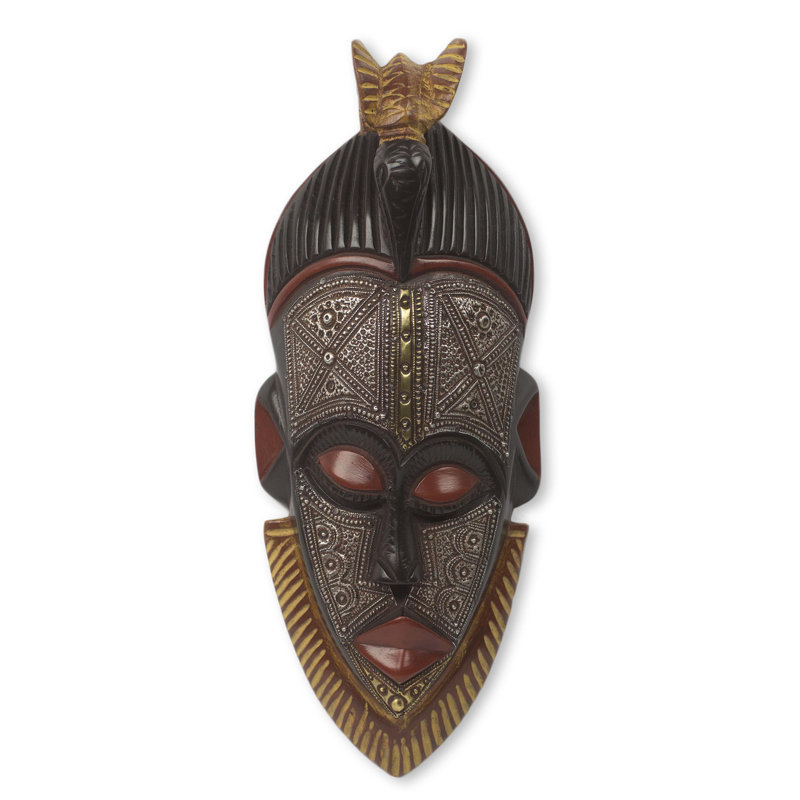 Décoration murale embossée masque africain