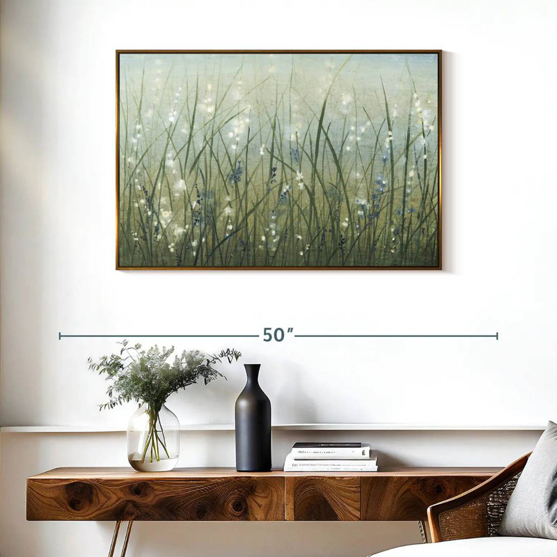 Meadow Bliss I, Cadre flottant doré, 37 po x 25 po