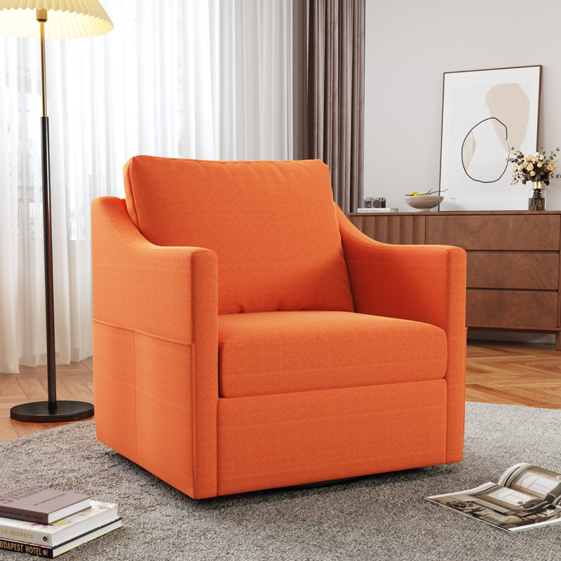 Chaise berçante en tissu, Orange