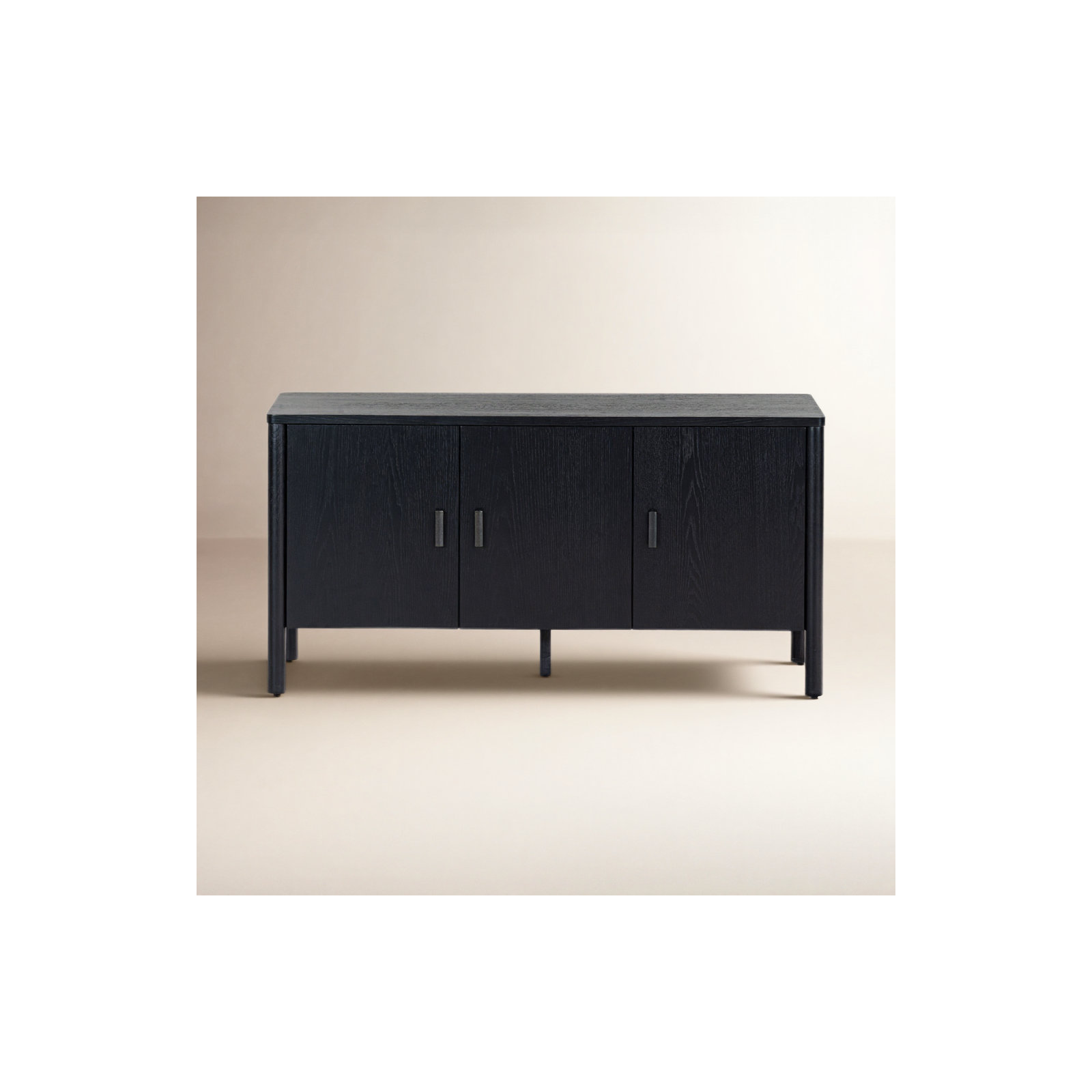 Kaplan Wood 3-Door Sideboard, Black