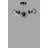 Elegant Metal Chandelier with Glass Cap, 15.7 in Diameter x 11.8 in Height | E27 Socket, Max 40W | IP20 Rated, Black & Fume Finish | Stylish Lighting Fixture for Modern Dining Rooms & Living Spaces-973073958-973073959