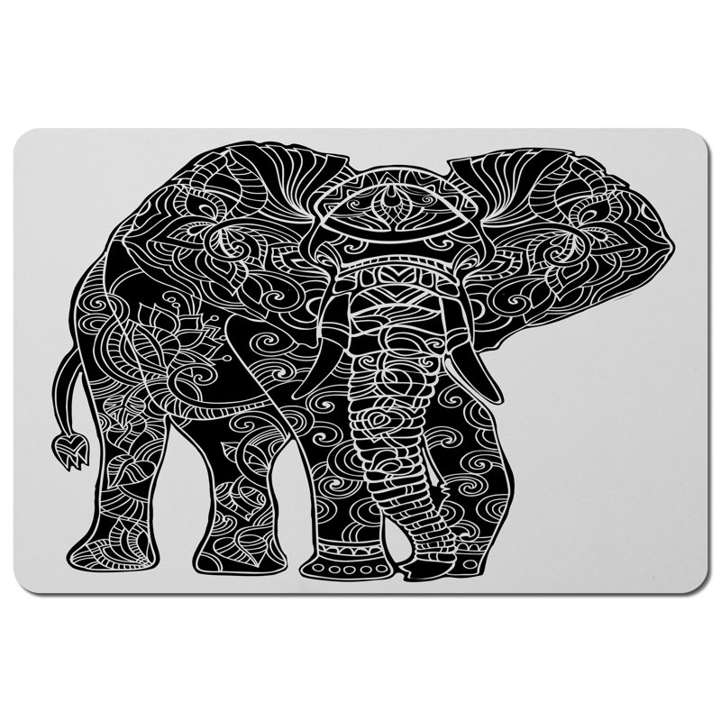 Ghugas Polyester, Wood Floral Rectangle Placemat