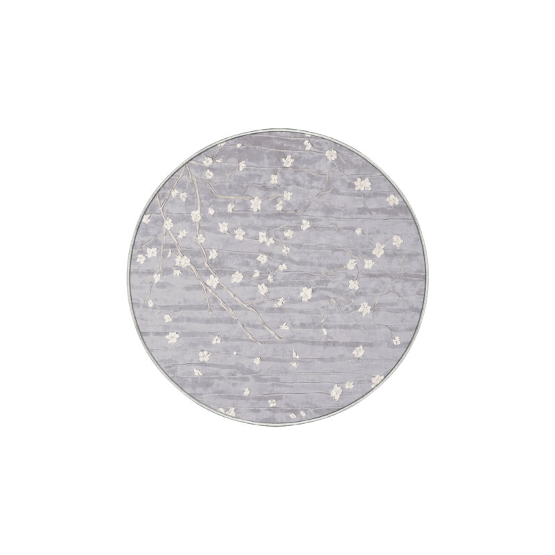 Machine Washable White Area Rug, Round 7'