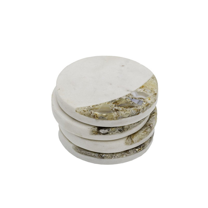 Ensemble de 4 sous-verres en agate brune et marbre Brayden Studio®