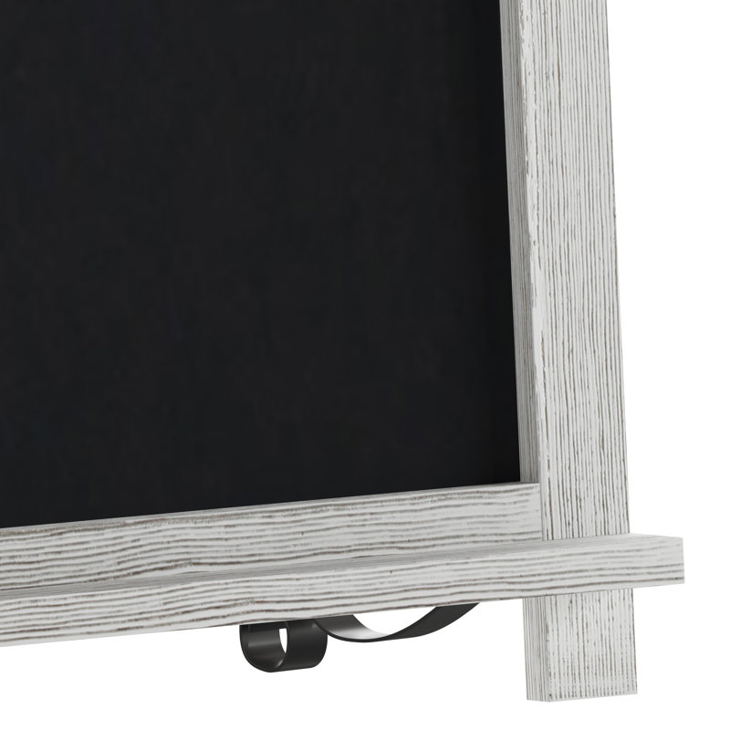 Millworks Freestanding Tabletop or Wall Mount Magnetic Chalkboard, 12" x 17", White
