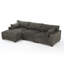 Canapé modulaire réversible 3 pièces rembourré en flanelle de fourrure de lapin gris clair avec 3 coussins-2101244173-2101244176