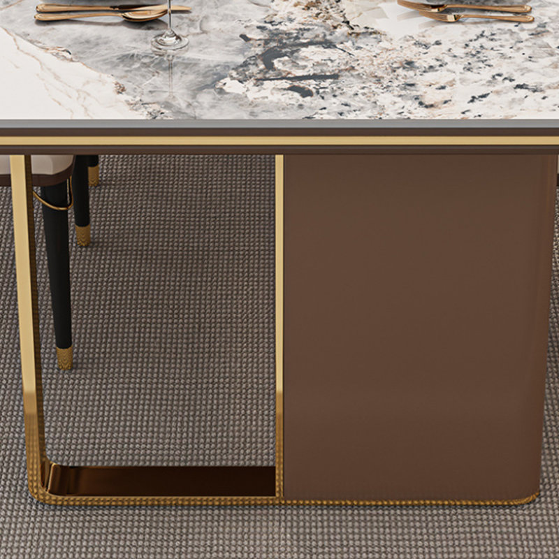 Table de salle à manger moderne de luxe, H 29,53 po x L 62,99 po x l 31,5 po