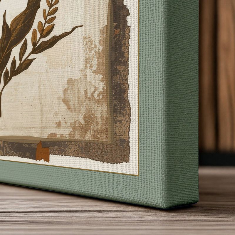 Antique Specimen Botanical - Wrapped Canvas, 36x24 - 91.4 x 61.0 cm, Sage Border