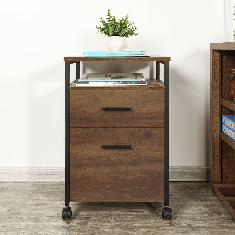Table de chevet avec rangement et 2 tiroirs Panther, Chêne brun