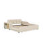 Lit tapissier pour lit mère et enfant avec bureau de chevet et petit tabouret rond, structure de lit plateforme en bois-1226730130-1226730213