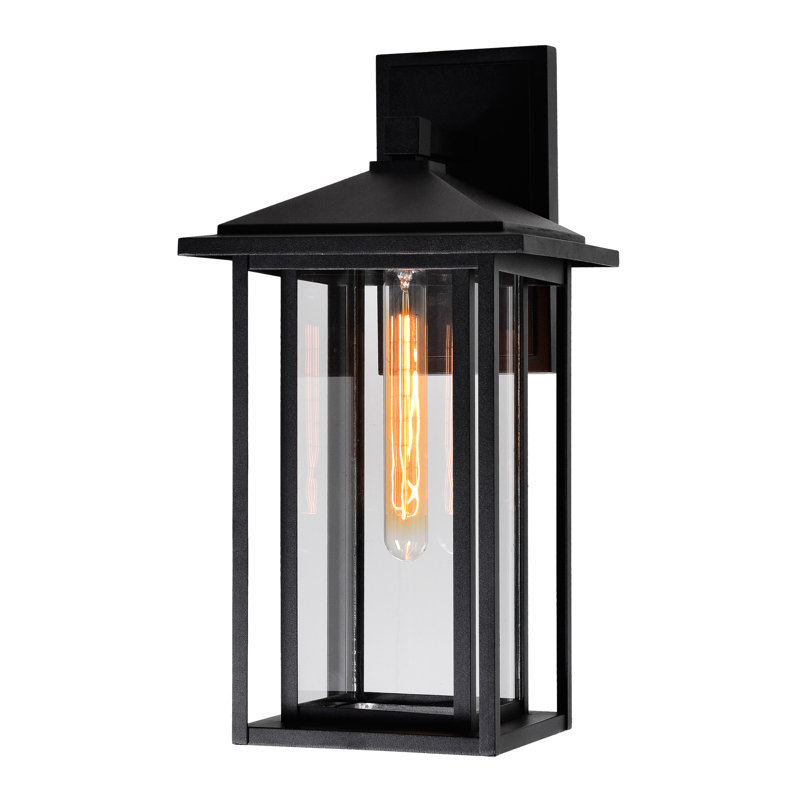 Alenushka 9'' Wide Modern Outdoor 1-Light Wall Lantern for Garage, Porch, and Patio, 18.2" H x 9" W x 10" D