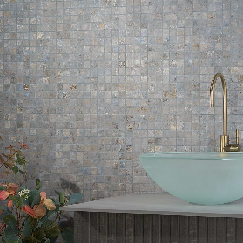 Portrait 1X1 Matte Porcelain Mosaic, Ocean Blue