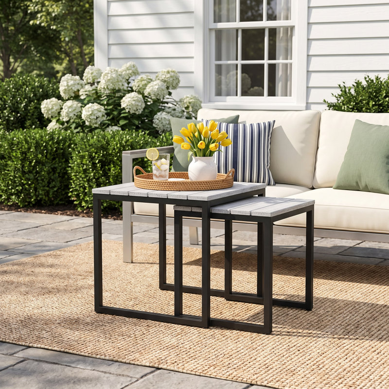 Townsend Nesting Side Table Set, Gray