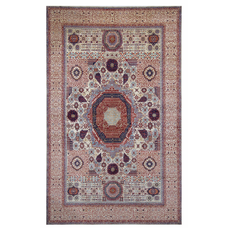 Tapis beige noué à la main de haute qualité