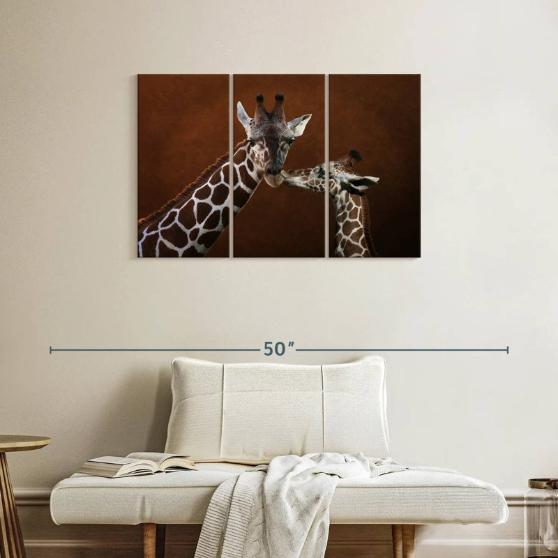 «Brampt Giraffe Kissing Mom», H 24 po x l 38 po