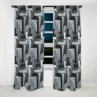 Industrial Concrete Ii - Abstract Curtain - Velvet Room Darkening - 1 Panel