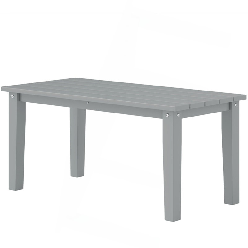 Outdoor Gray Table,Rectangle Outdoor Coffee Table, Gray