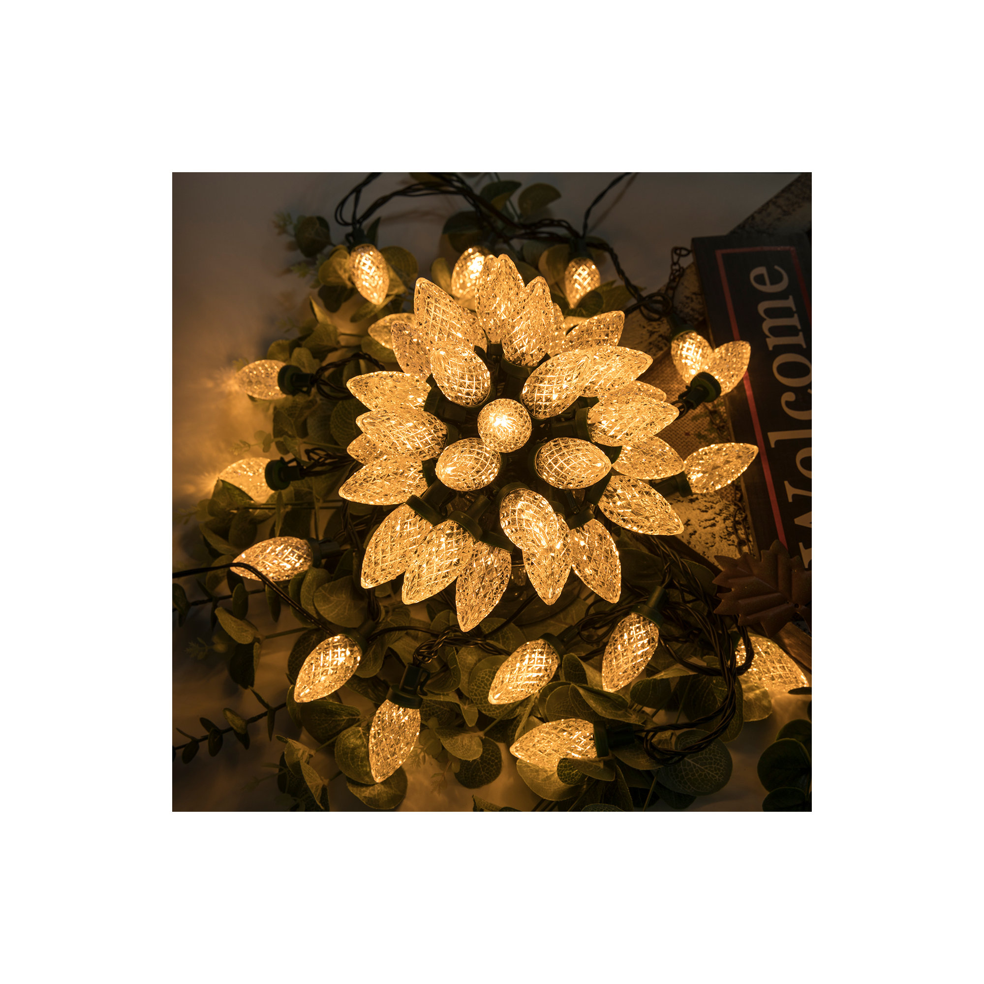 C9 LED Christmas String Lights, 100, Warm White